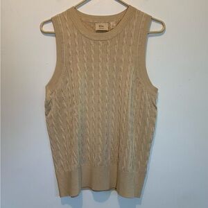 Elie Tahari Gold Silky-Knit Sweater Vest
